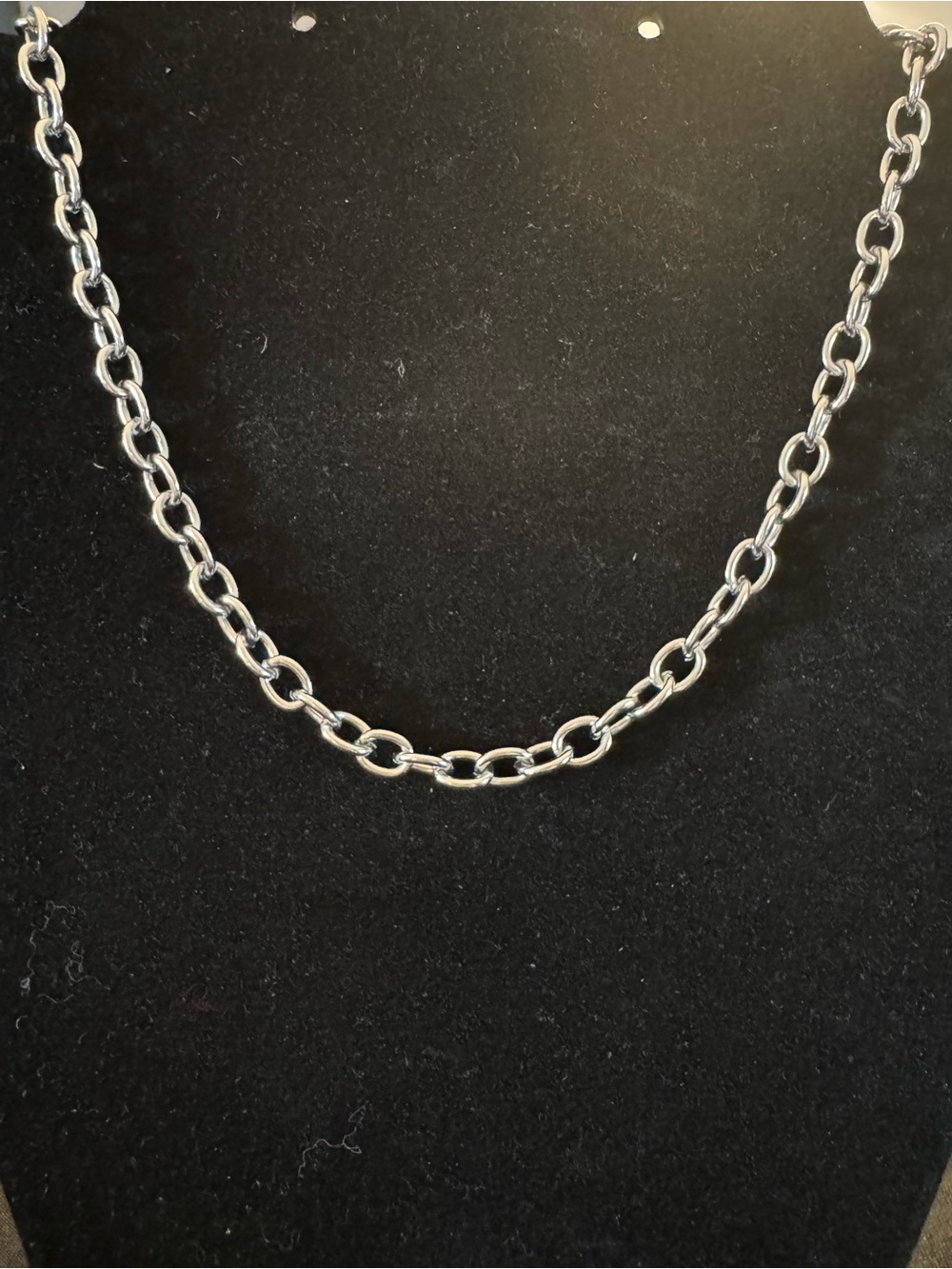 Modern 18” Silver Tone Rolo Link Necklace